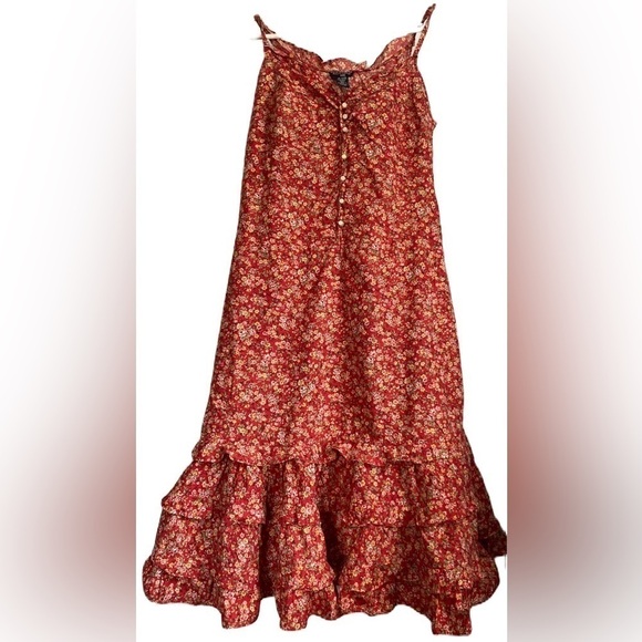 Polo Ralph Lauren Dresses & Skirts - PoloJean Ralph Lauren Black Label Floral Straps Cotton Maxi Tiered Dress, Sz: XL